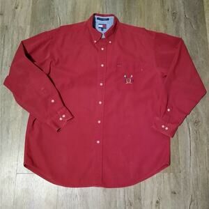 Vintage Tommy Hilfiger Button Front Shirt Men's Large Nautical Oar Logo